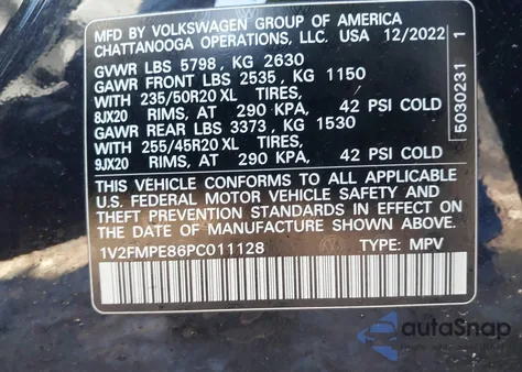 2023 Volkswagen Id.4 Pro S/Pro S Plus from USA, damaged, VIN 1V2FMPE86PC011128
